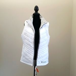 Womens medium REVERSIBLE white and gray vest